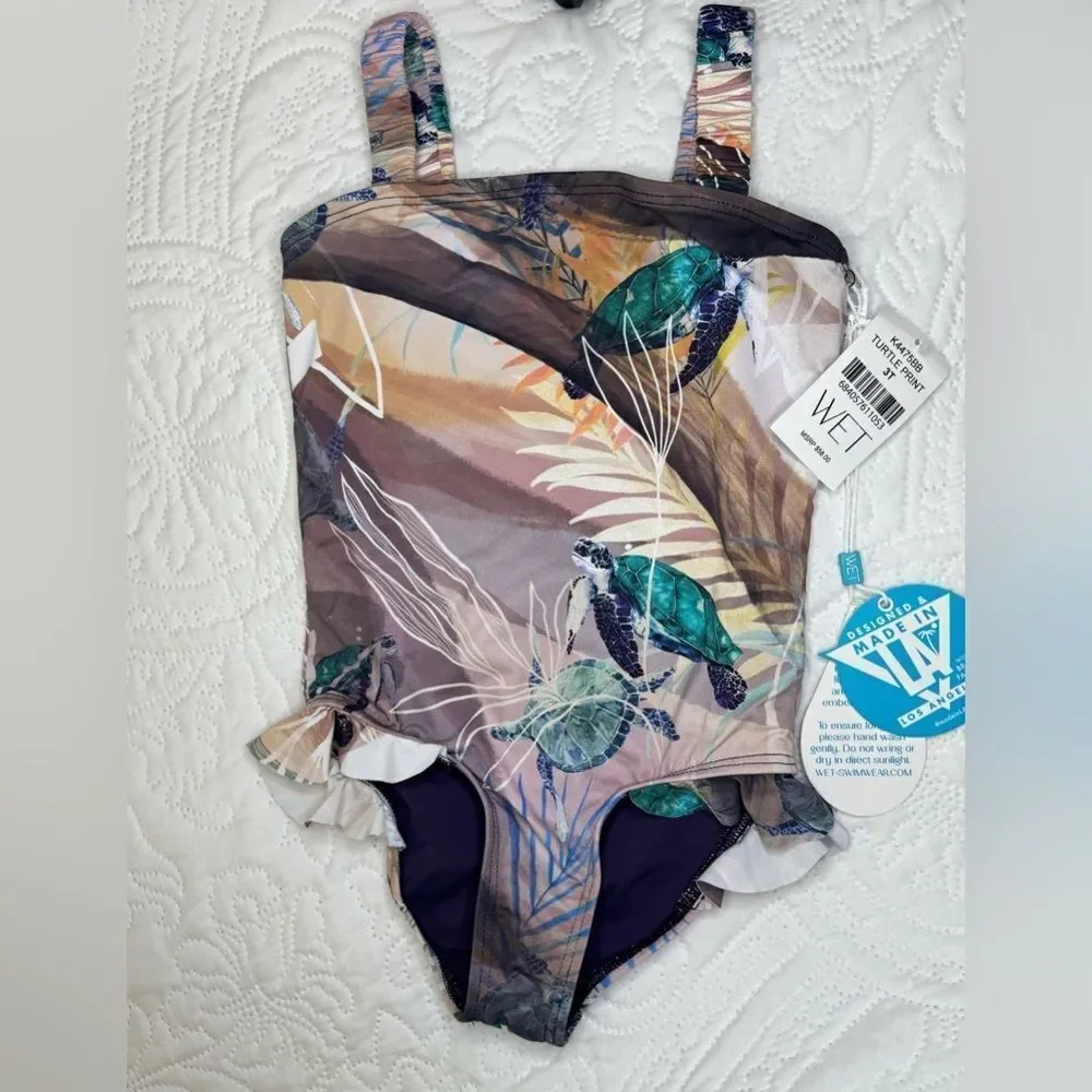 NWT  Wet Swimwear Turtle Print Swimsuit